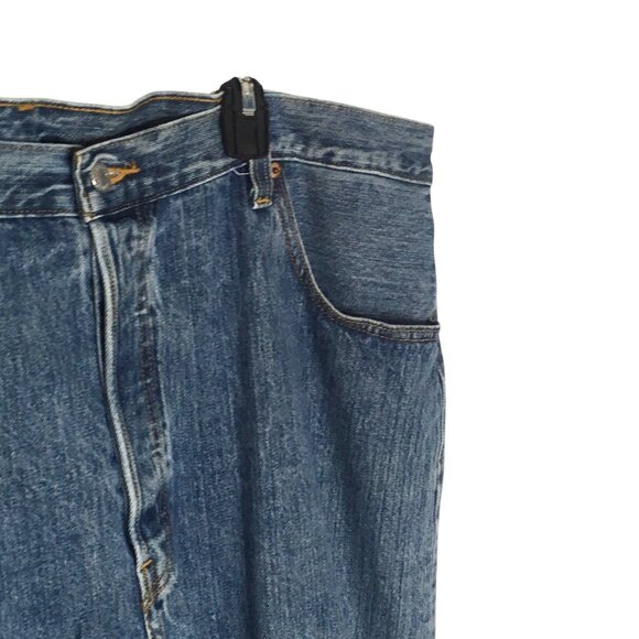 Levis 501 Jeans Mens 42x30 Blue Denim Straight Leg Button Fly Classic Fit - Picture 7 of 16